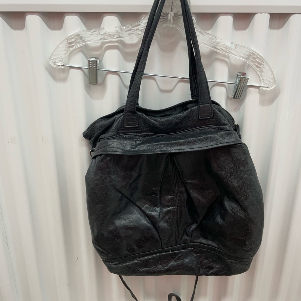 Pietro Alessandro Black Leather Tote Bag